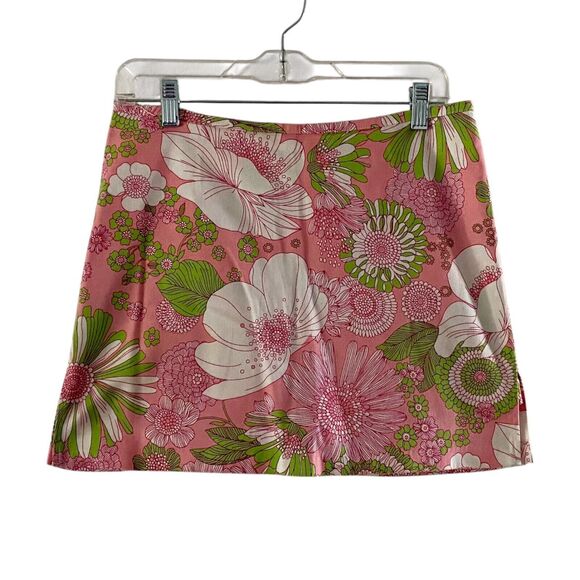VGT Bamboo Traders Women's Skort Pink Floral Stretch Mini Zipper - Picture 1 of 10